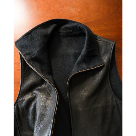 MAATEE&SONS DEAR LEATHER VEST 裏カシミヤ