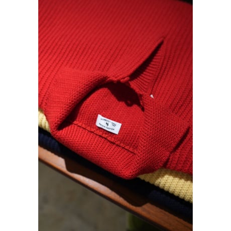 MAATEE&SONS CASHMERE LOW GAUGE POLO SKIPPER SWEATER