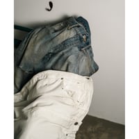 ANCELLM DAMAGE WIDE 5P DENIM PANTS