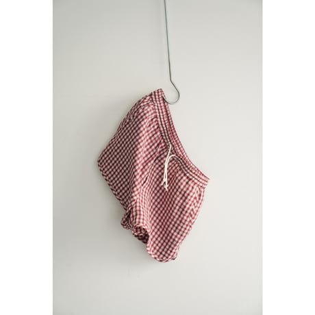 MAATEE&SONS Ex. "LINEN/SILK CK" S.S. SHORTS "PORORI"