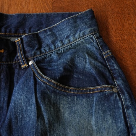 ANCELLM AGING TAPERED 5P DENIM PANTS