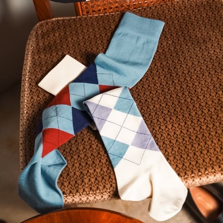 MAATEE&SONS ARGYLE LONG SOCKS