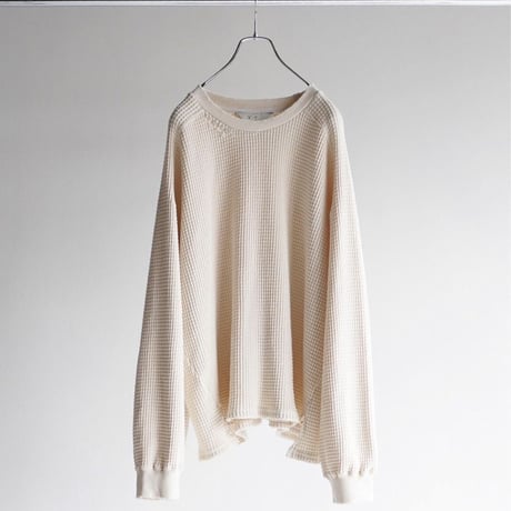 ANCELLM DAMAGE HEAVY WAFFLE OVERSIZED L/S CREW NECK