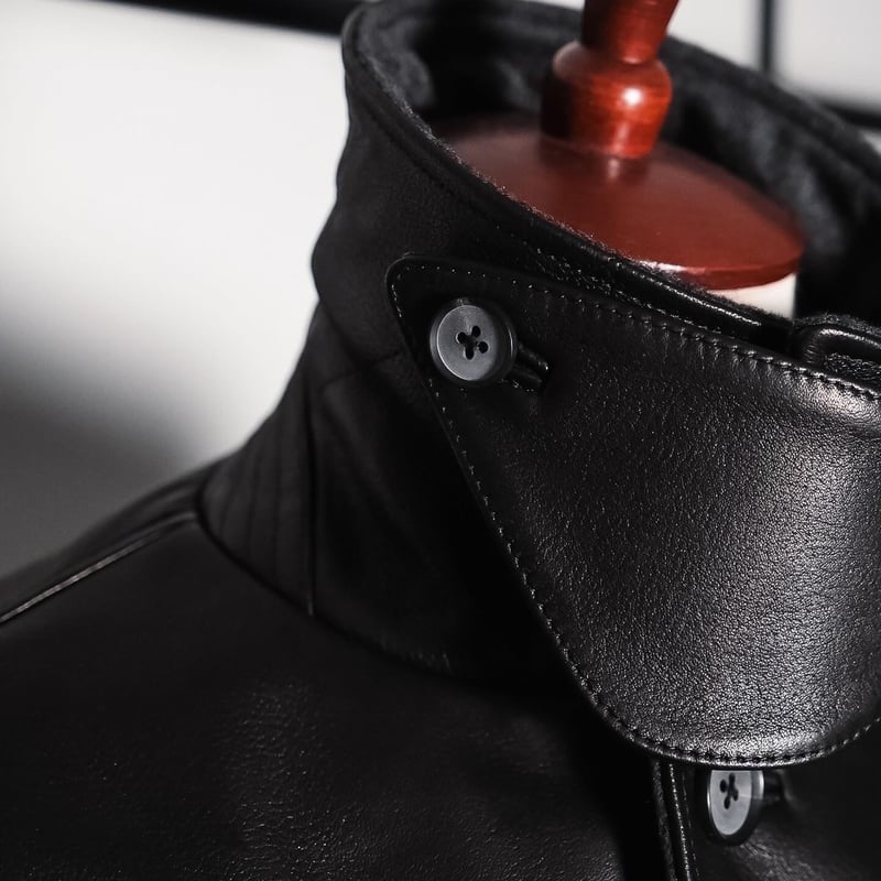 MAATEE&SONS LAMB LEATHER CAR COAT 裏CASHMERE | M