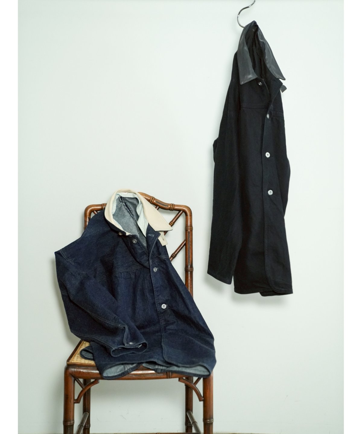 NICENESS / D.VEDDER - オーバーダイデニムチョアコート (BLACK INDIGO