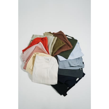 【more variation】Olde H & Daughter SILK PLAIN STITCH CREW NECK P/O