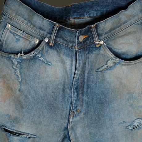ANCELLM CRASH SELVEDGE DENIM STRAIGHT 5P PANTS