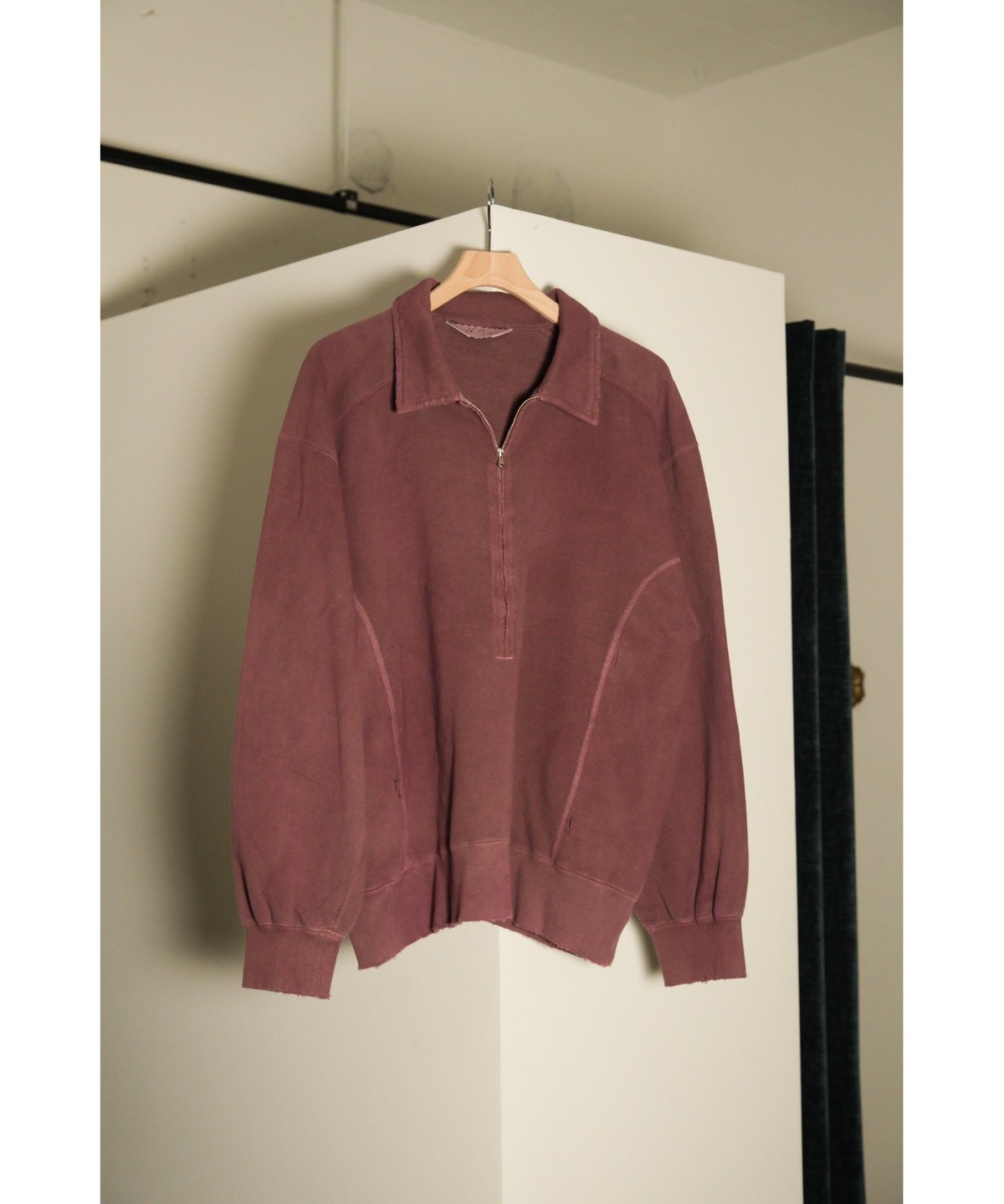 ANCELLM アンセルム HALF ZIP SWEAT SHIRT ANC-CT67-cherry-01.jpg
