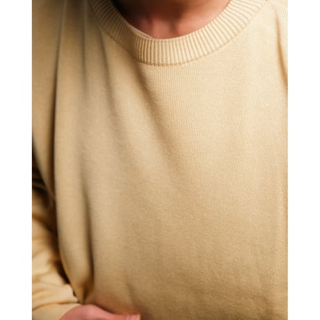 Olde H & Daughter Ex. GOLDEN SILK PLAIN STITCH CREW NECK