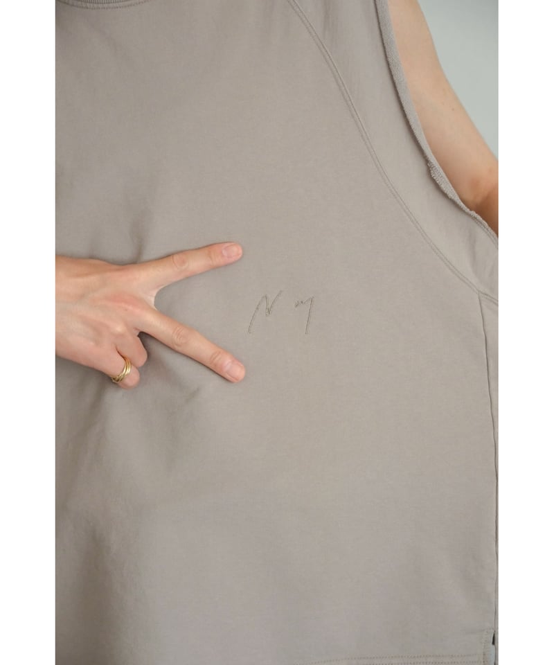 トップス ANCELLM FADED SLEEVELESS T-SHIRT BEIGE 1 ANCELLM - FADED SLEEVELESS T-SHIRT | BEIGE | カットソー