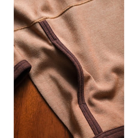 YE OLDE & NEW MAN "RANDONNEUR01" SILK JERSEY HIGH NECK LINER CARDIGAN