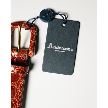 Anderson's Ex. WRAPPED-BUCKLE CROCODILE BELT