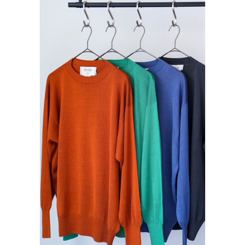 トップス Olde H & Daughter SILK PLAIN CREW NECK Olde H & Daughter SILK PLAIN STITCH CREW NECK K