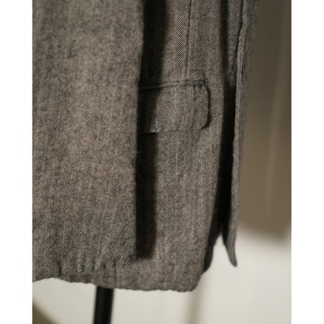 MAATEE&SONS DOUBLE WASHED GATHER TAILORED "LINEN ALPACA HERRINGBONE"