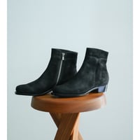 Post Production Side Zip Boots "Waxed Ezojika Suede"