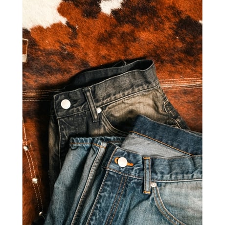 ANCELLM AGING WIDE DENIM 5P PANTS