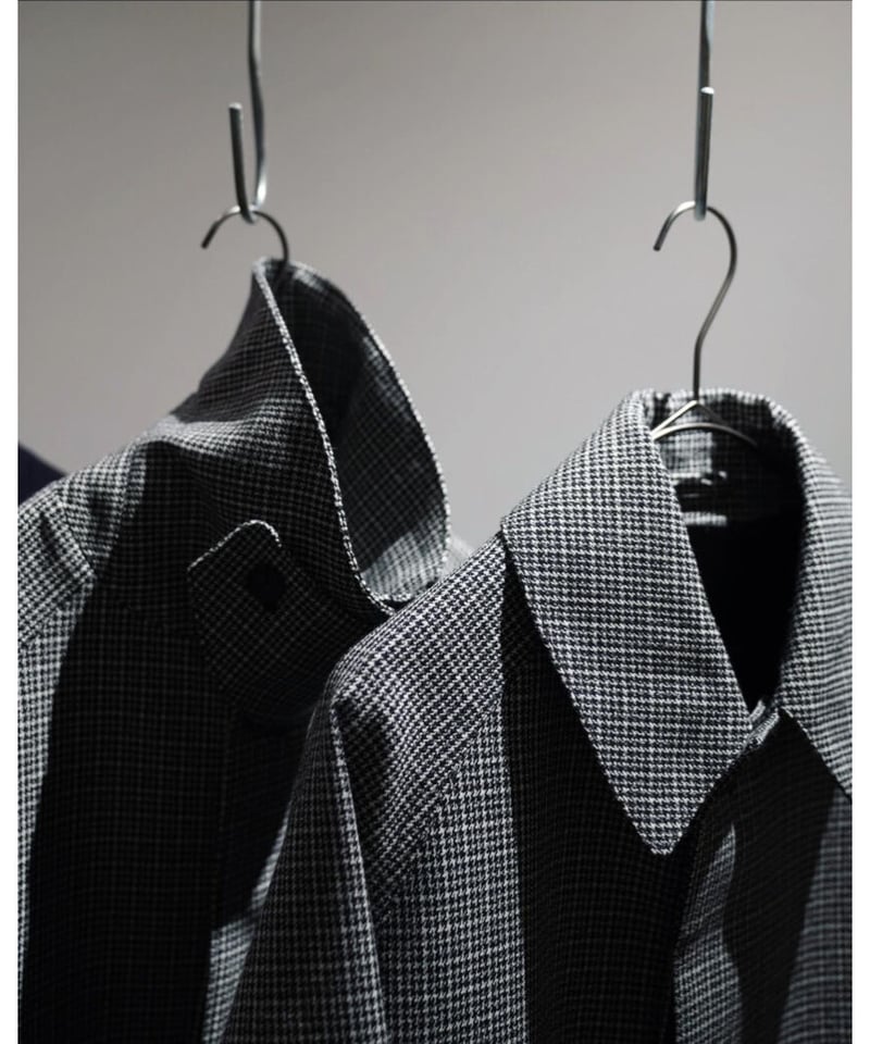 MAATEE&SONS 撚り杢HOUND TOOTH ハメ袖BALMACAAN COAT |