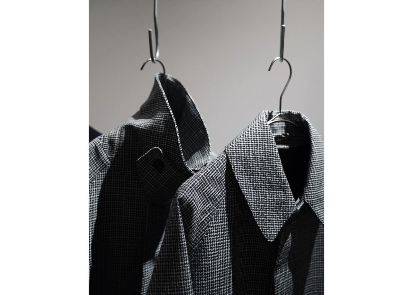 MAATEE&SONS 撚り杢HOUND TOOTH ハメ袖BALMACAAN COAT |