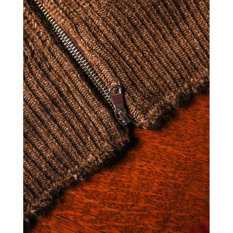 MAATEE&SONS RBALPACA-CASHMERE/MINK 畦ひょっとこZIP SWEATER
