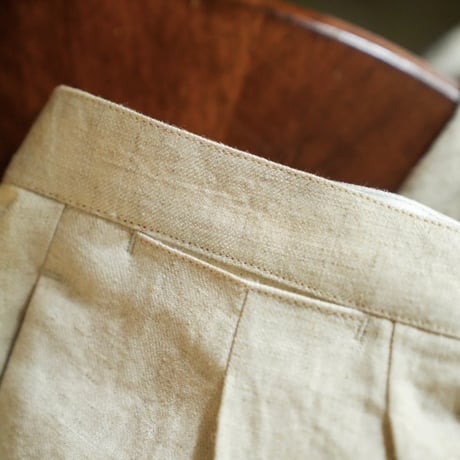 MAATEE&SONS Ex. ITALIAN 生HEMP GABARDINE TROUSERS