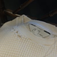 ANCELLM DAMAGE HEAVY WAFFLE OVERSIZED L/S CREW NECK