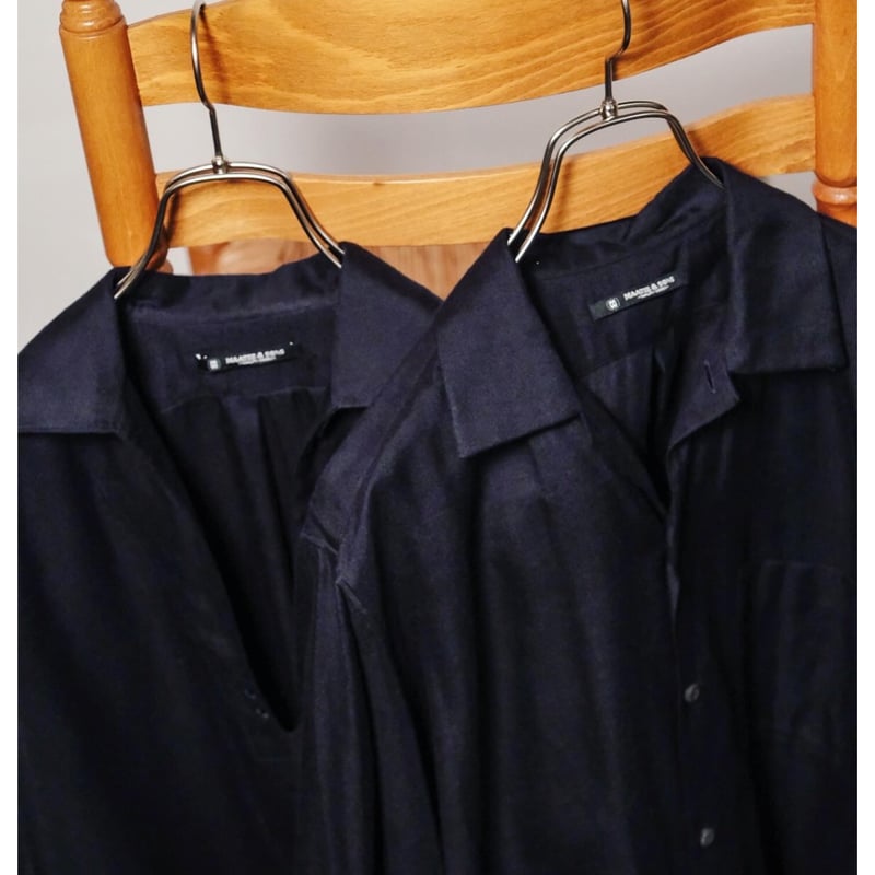 MAATEE&SONS SILK FLANNEL OPEN COLLAR SHIRTS | M