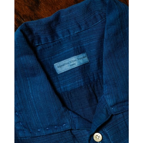 Aquellos Ojos Verdes Ex. "藍" Ethnic grosgrain Aloha shirt