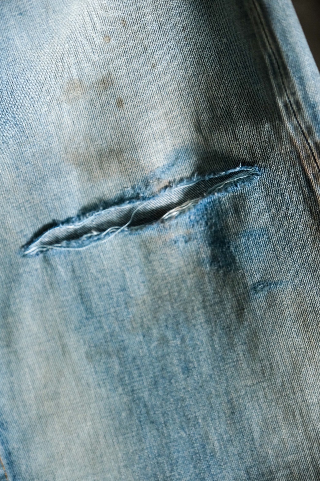 ANCELLM CRASH SELVEDGE DENIM STRAIGHT 5P PANTS