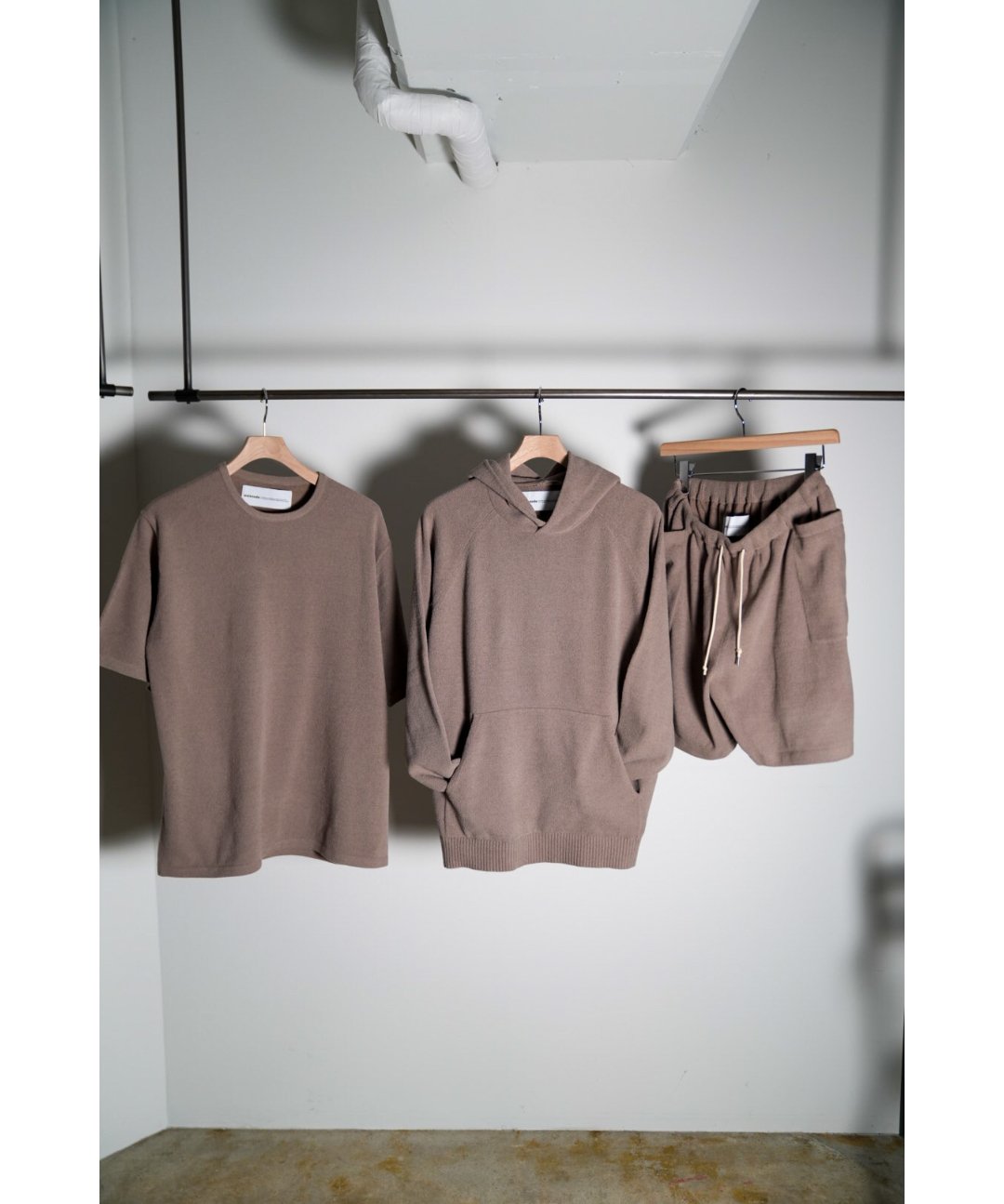 【新品】WALENODE CottonCashmerePile Half walenode Cotton cashmere pile Half sleeve T / Marine shorts