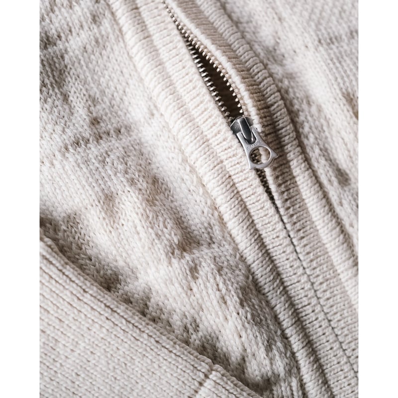 MAATEE&SONS JACQUARD ZIP ARMY SWEATER | MusterWerk
