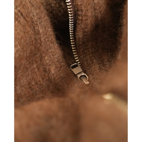 MAATEE&SONS RBALPACA-CASHMERE/MINK 畦ひょっとこ起毛ZIP VEST
