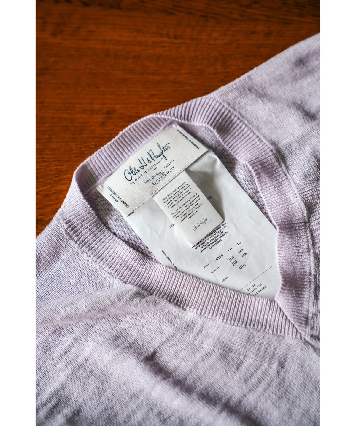 Olde H&Daughter LINEN SILK PLAIN STITCH V NECK