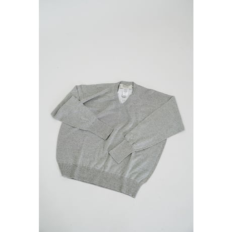 Olde H&Daughter LINEN SILK PLAIN STITCH V NECK L/S