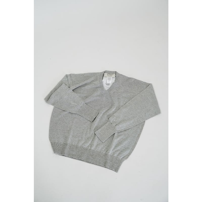 Olde H&Daughter LINEN SILK PLAIN STITCH V NECK