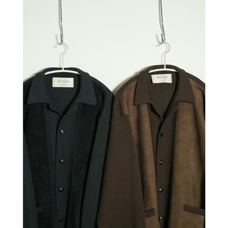 Olde H & Daughter Ex. WORSTED WOOL / SHEEP SUEDE COMBINATION JACKET