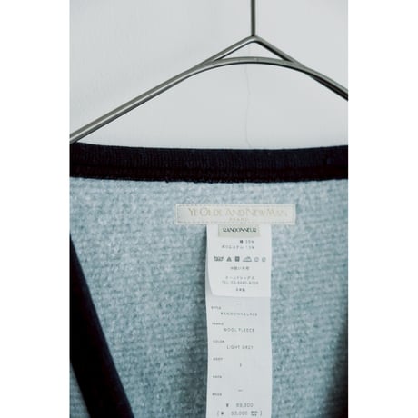 YE OLDE & NEW MAN "RANDONNEUR" WOOL FLEECE V NECK LINER CARDIGAN