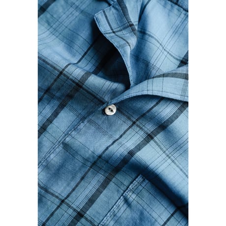 MAATEE&SONS Ex."H WOOL PLAID" OPEN COLLAR SHIRTS FRINGE