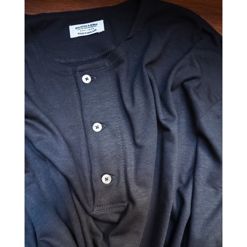 MAATEE&SONS 綿紡績WASHABLE WOOL HENRY TEE L/S | Mu