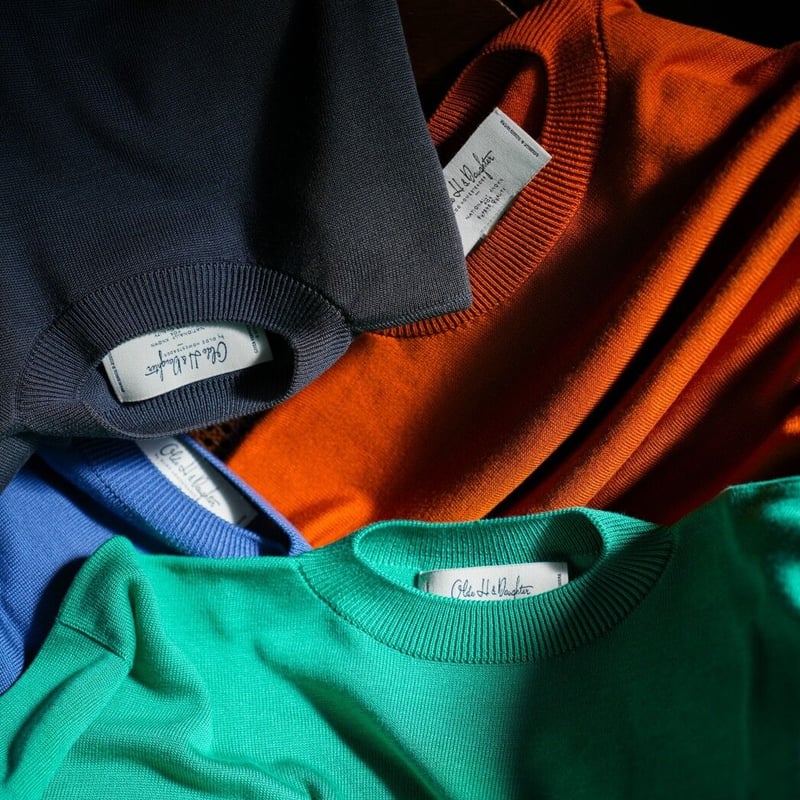 トップス Olde H & Daughter SILK PLAIN CREW NECK Olde H & Daughter SILK PLAIN STITCH CREW NECK P