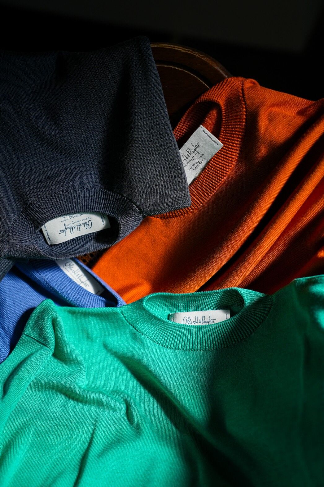 トップス Olde H & Daughter SILK PLAIN CREW NECK Olde H & Daughter SILK PLAIN STITCH CREW NECK K