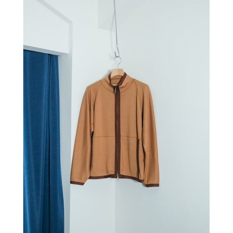 YE OLDE & NEW MAN "RANDONNEUR01" SILK JERSEY HIGH NECK LINER CARDIGAN