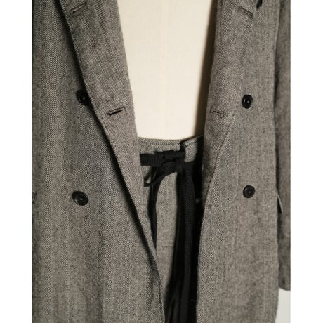 MAATEE&SONS DOUBLE WASHED GATHER TAILORED "LINEN ALPACA HERRINGBONE"