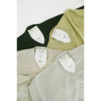 Olde H&Daughter LINEN SILK PLAIN STITCH V NECK L/S