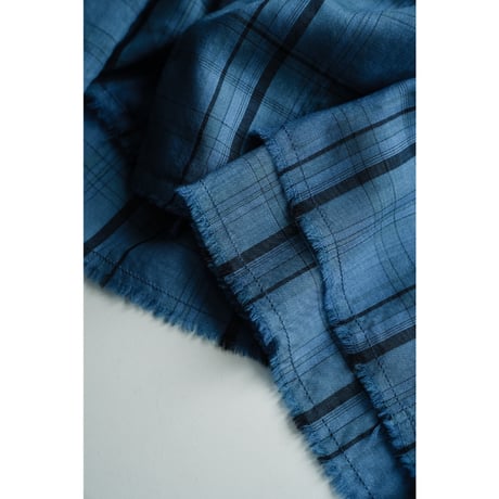 MAATEE&SONS Ex."H WOOL PLAID" OPEN COLLAR SHIRTS FRINGE