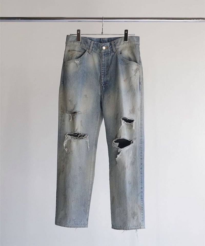 【美品】ANCELLM DENIM size3 タグ付き【セール中!】 ANCELLM AGING CRASH SELVEDGE DENIM STRAIGHT 5P
