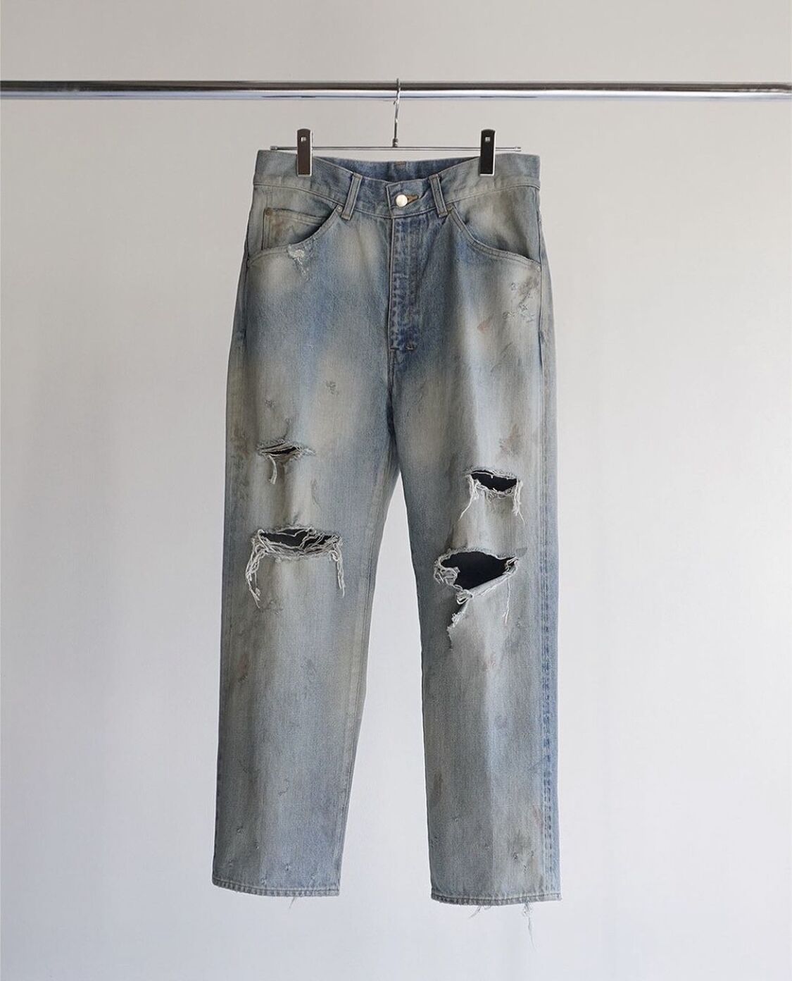 パンツ Ancellm Aging straight 5p denim pants AGING STRAIGHT 5P DENIM PANTS(BLACK) – ANCELLM