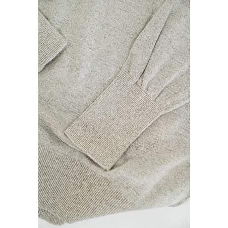 Olde H&Daughter LINEN SILK PLAIN STITCH V NECK L/S