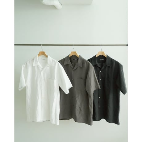 MAATEE&SONS FINE HEMP S/S OPEN COLLAR SHART