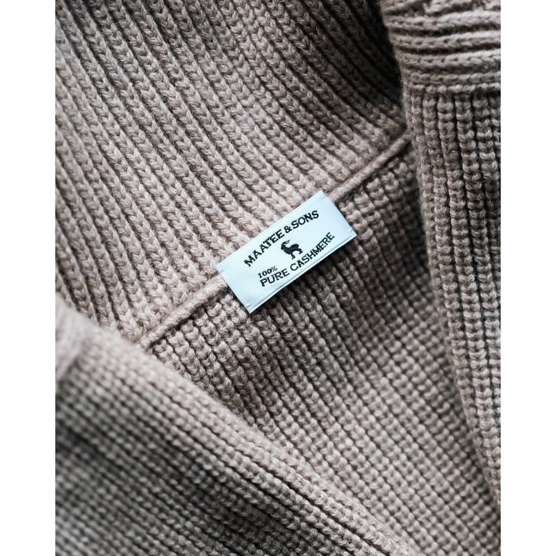 MAATEE&SONS Ex. CASHMERE SHAWL COLLAR CARDIGAN
