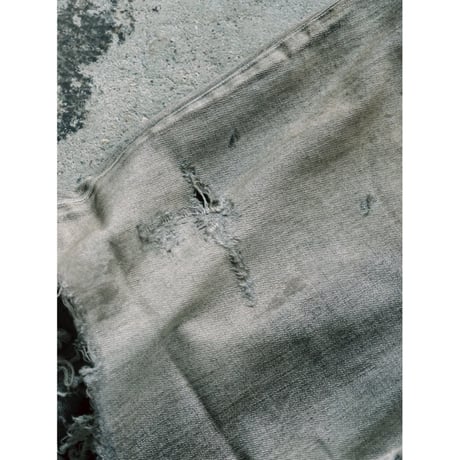 ANCELLM CRASH MIDDLE STRAIGHT 5P DENIM PANTS